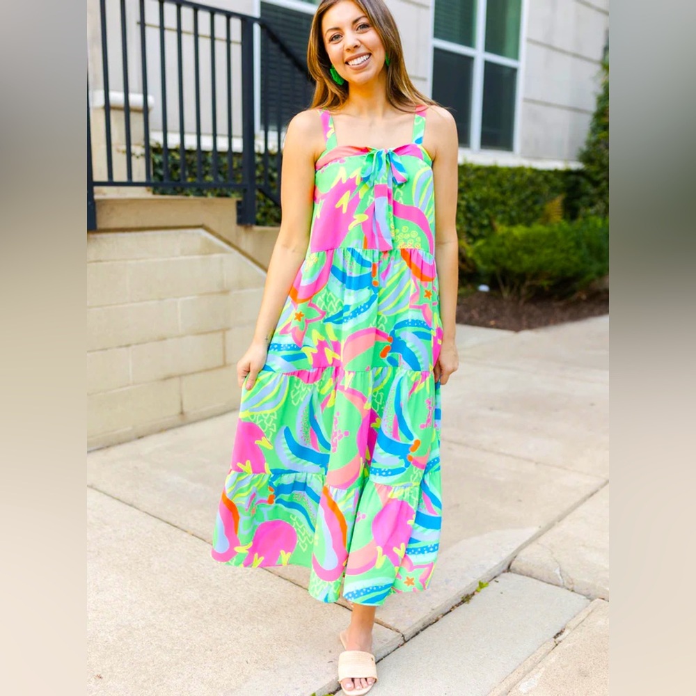 Michelle McDowell Multicolor “Copacabana Pine Callie” Dress Size M New with Tags